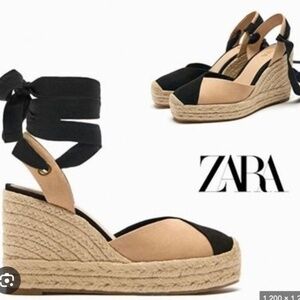 New Zara Lace-Up Wedge size 10 (40)